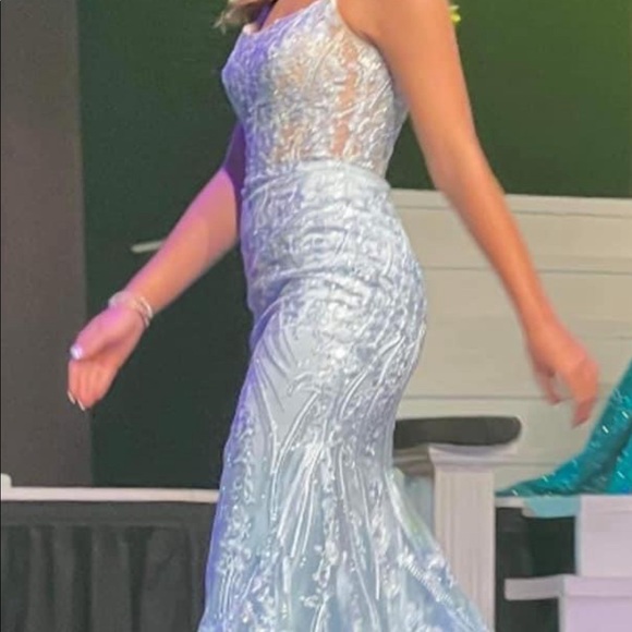 Sherri Hill size 2. Lace up back. Ice blue. - Picture 1 of 8